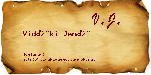 Vidéki Jenő névjegykártya